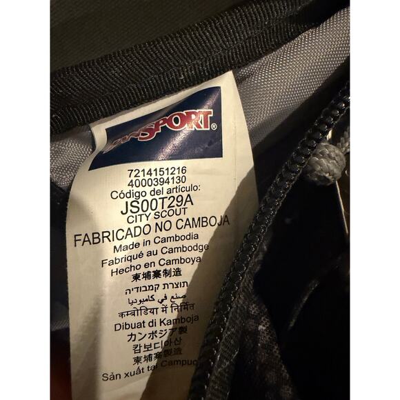 JanSport City Scout Laptop Backpack Geometric Black Gray - Picture 3 of 8